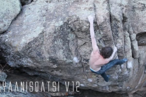 David Graham makes the 2nd ascent of Koyaanisqatsi V11