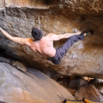 James Kassay bouldering in Rocklands